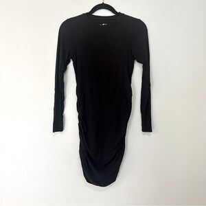 SHEBIRD Black Aspen Shapewear Ruched Dress Long Sleeve Size 2